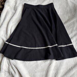 Black knee length 50s style swing skirt